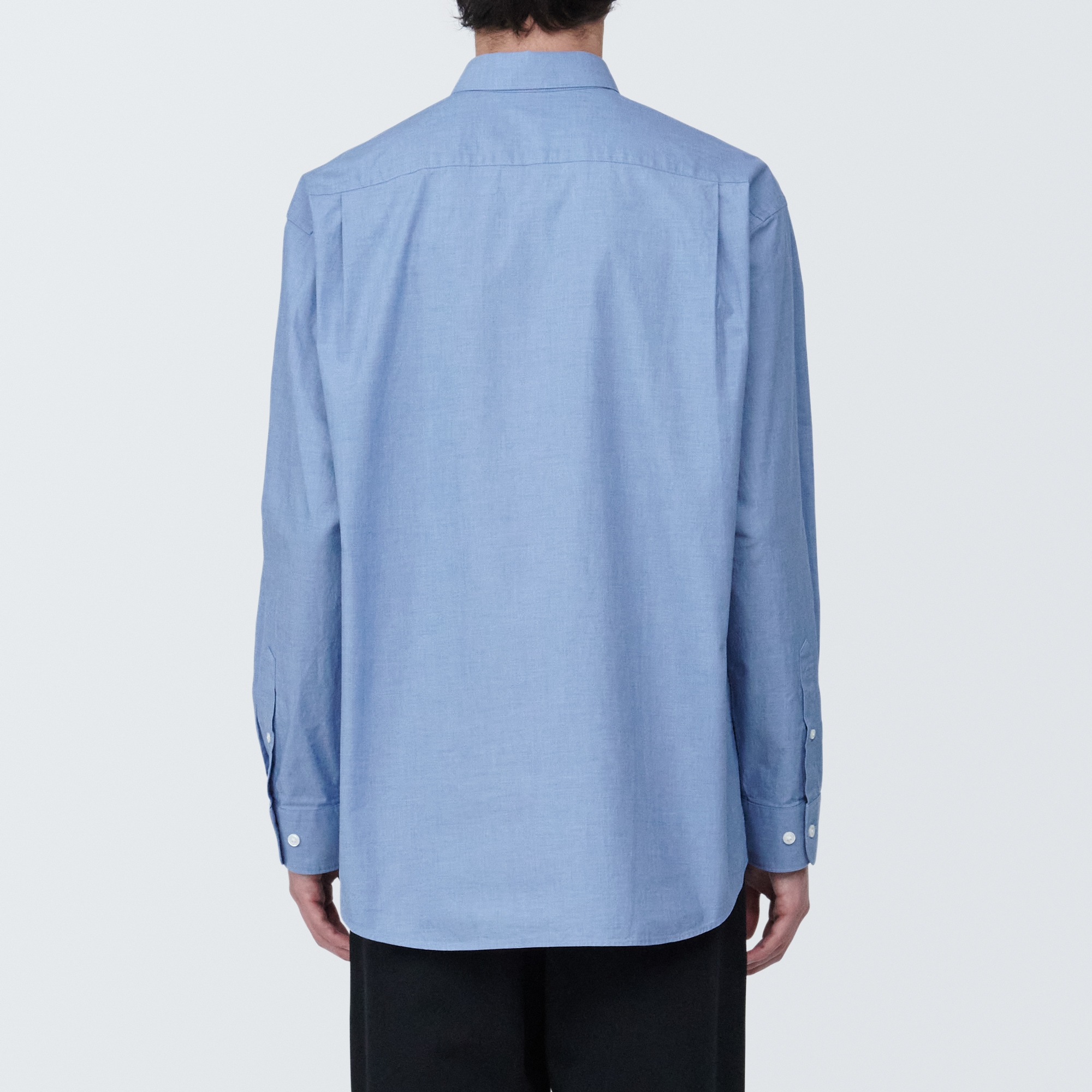 紳士　洗いざらしブロード長袖シャツ