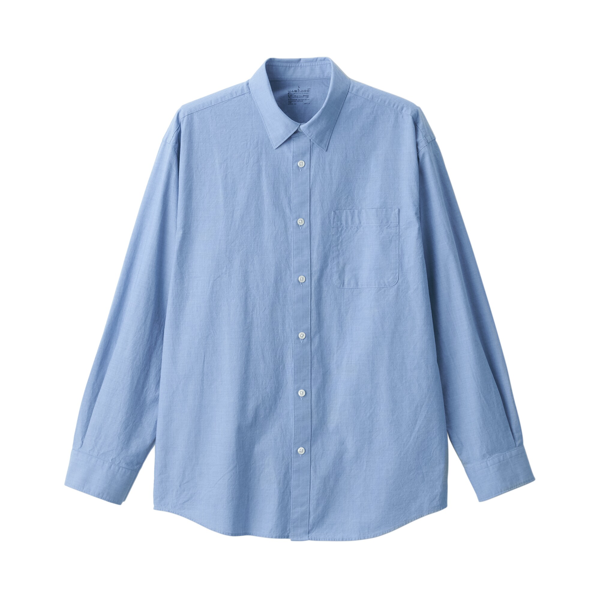 紳士　洗いざらしブロード長袖シャツ