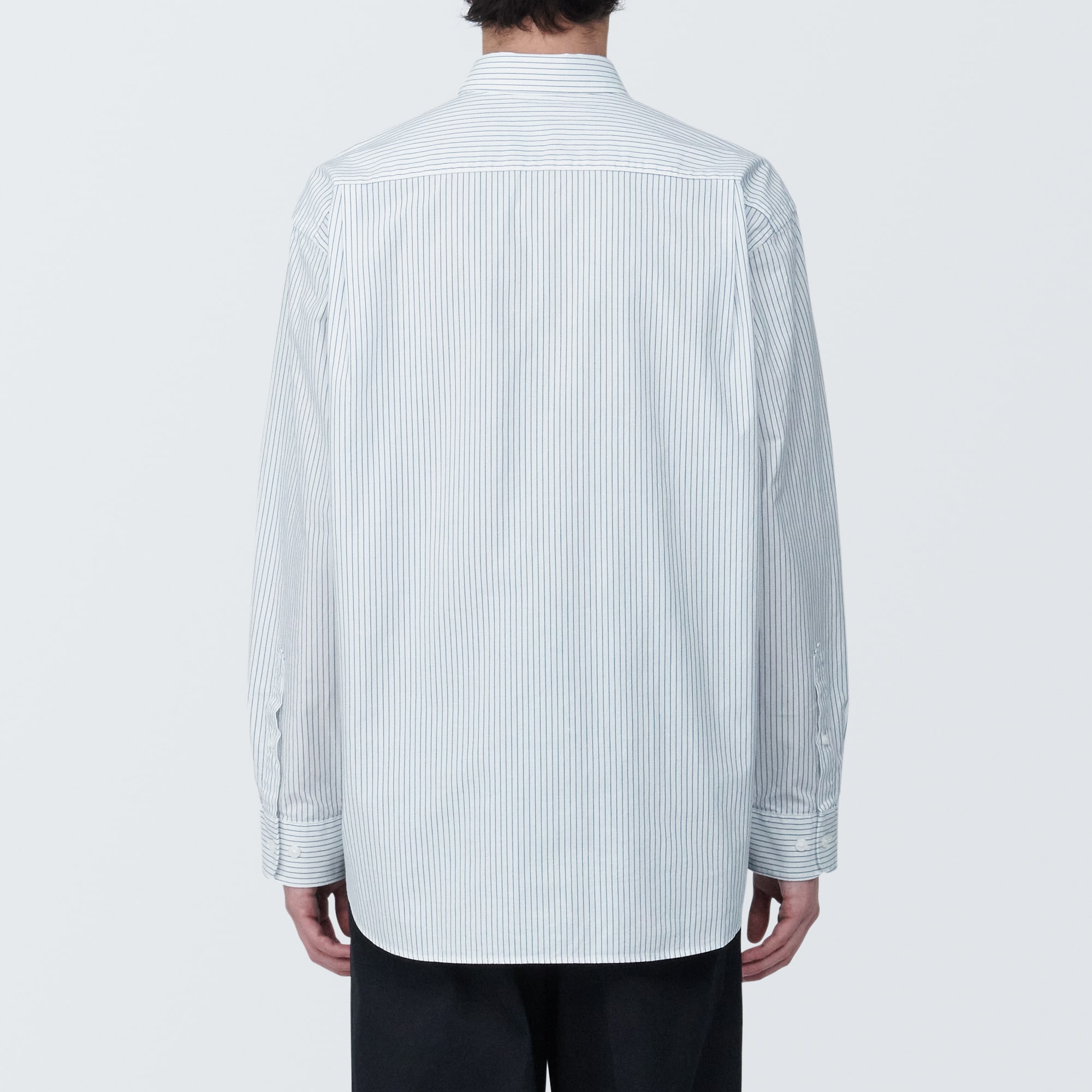 紳士　洗いざらしブロード長袖シャツ