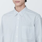 紳士　洗いざらしブロード長袖シャツ