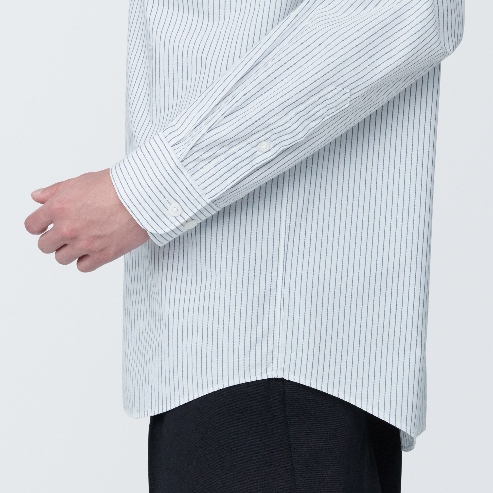 紳士　洗いざらしブロード長袖シャツ