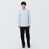 紳士　洗いざらしブロード長袖シャツ