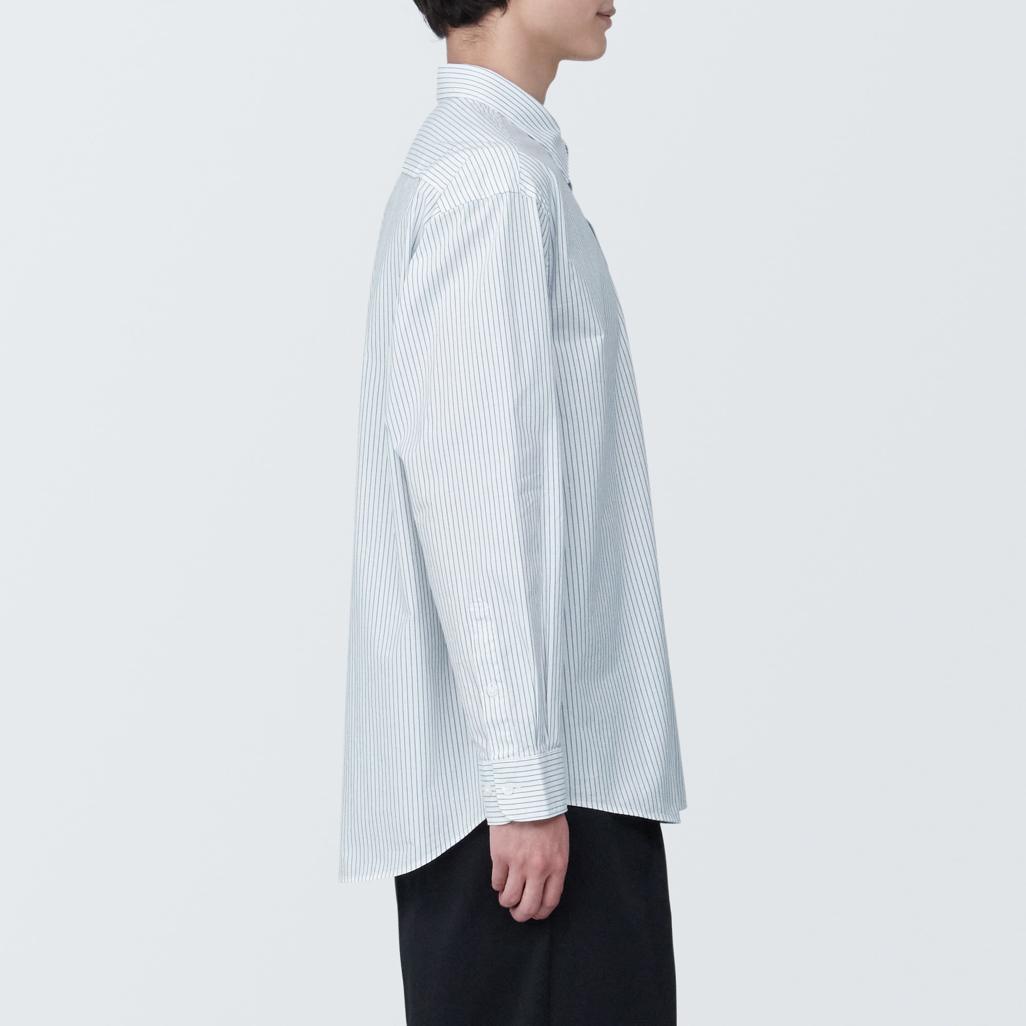 紳士　洗いざらしブロード長袖シャツ