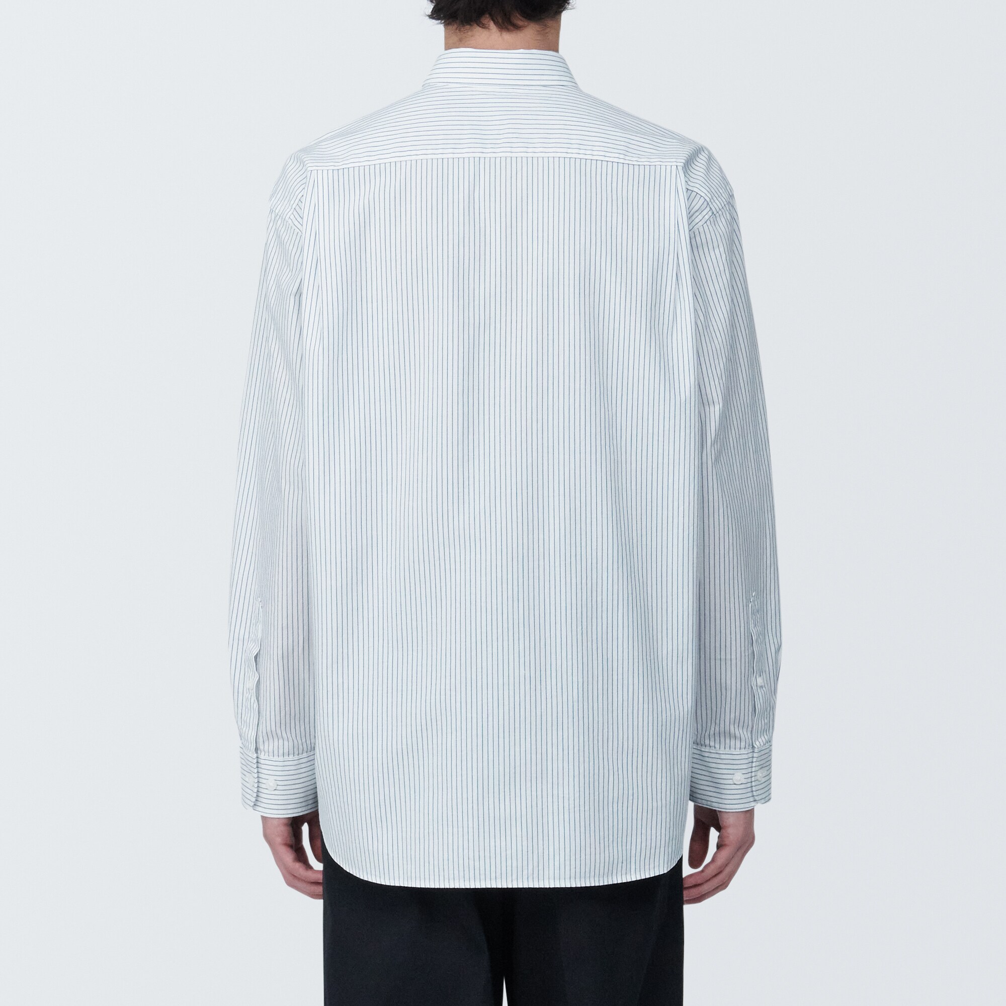 紳士　洗いざらしブロード長袖シャツ