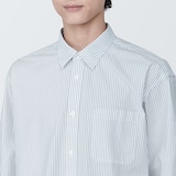 紳士　洗いざらしブロード長袖シャツ