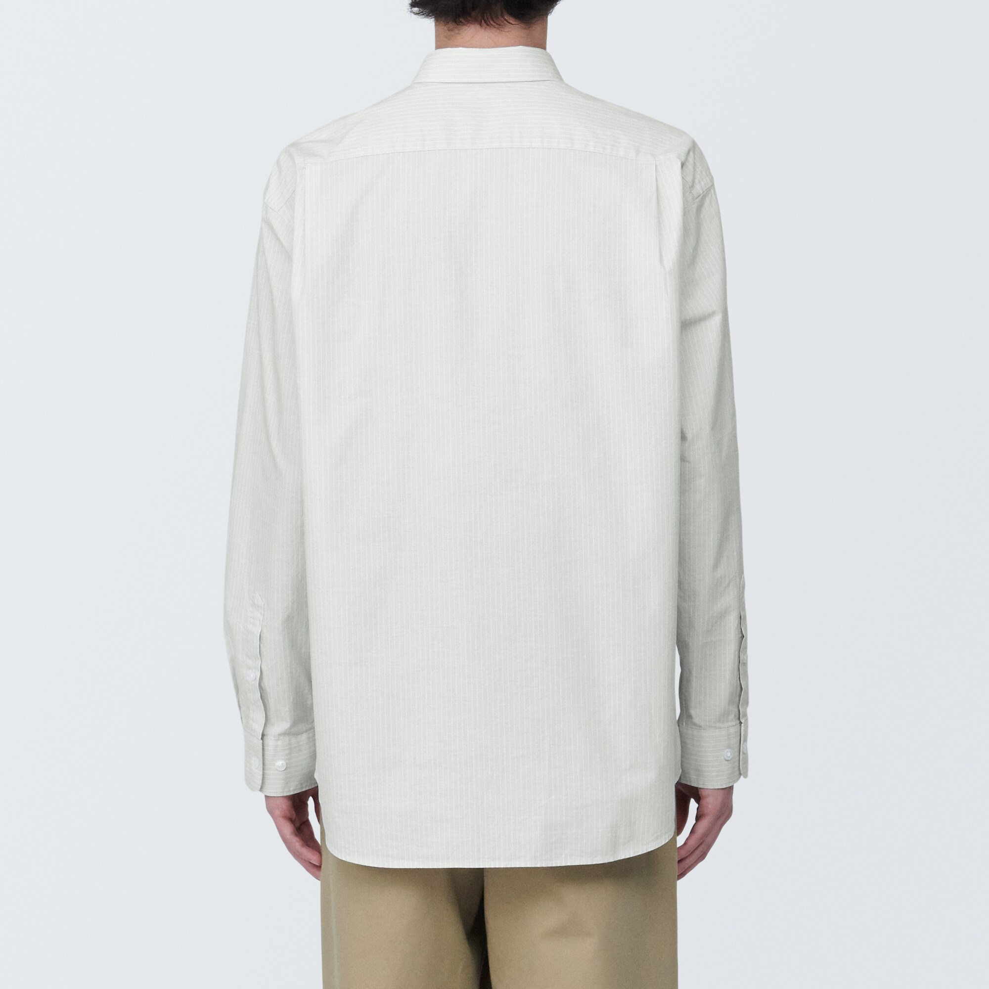 紳士　洗いざらしブロード長袖シャツ