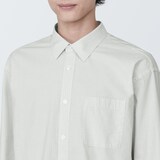 紳士　洗いざらしブロード長袖シャツ