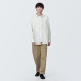 紳士　洗いざらしブロード長袖シャツ