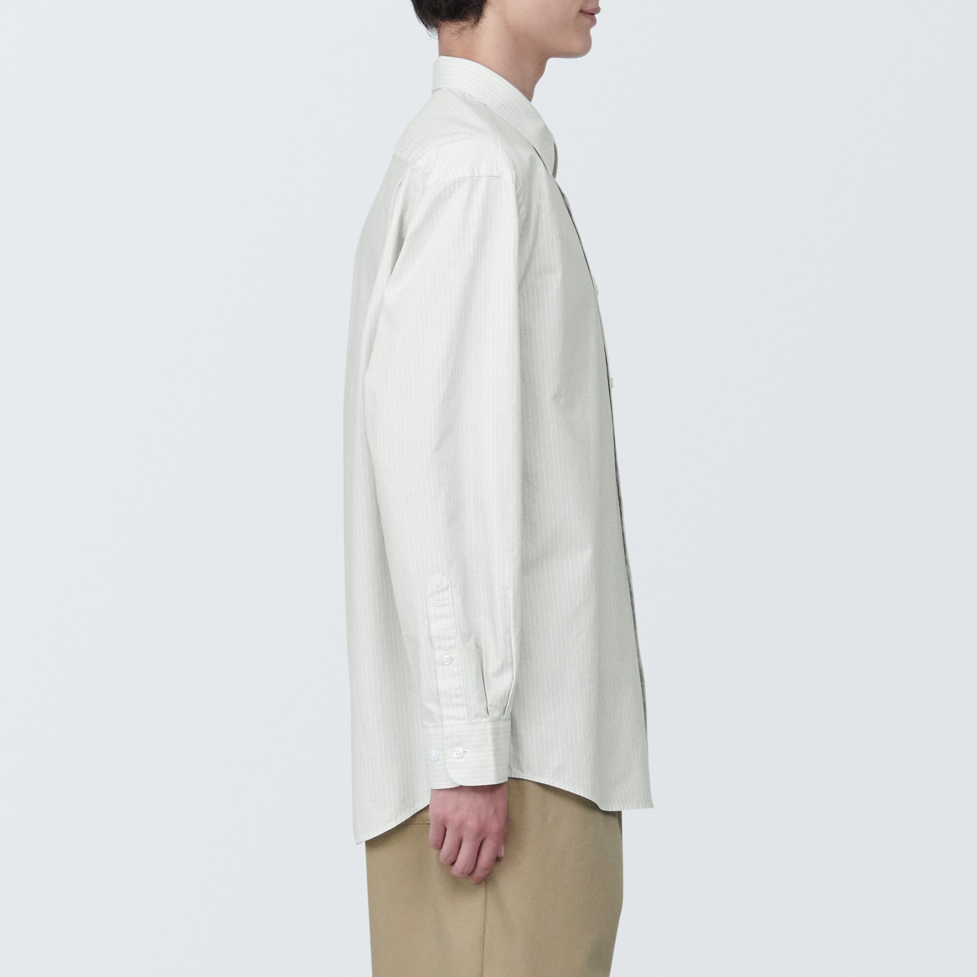 紳士　洗いざらしブロード長袖シャツ