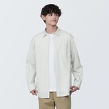 紳士　洗いざらしブロード長袖シャツ