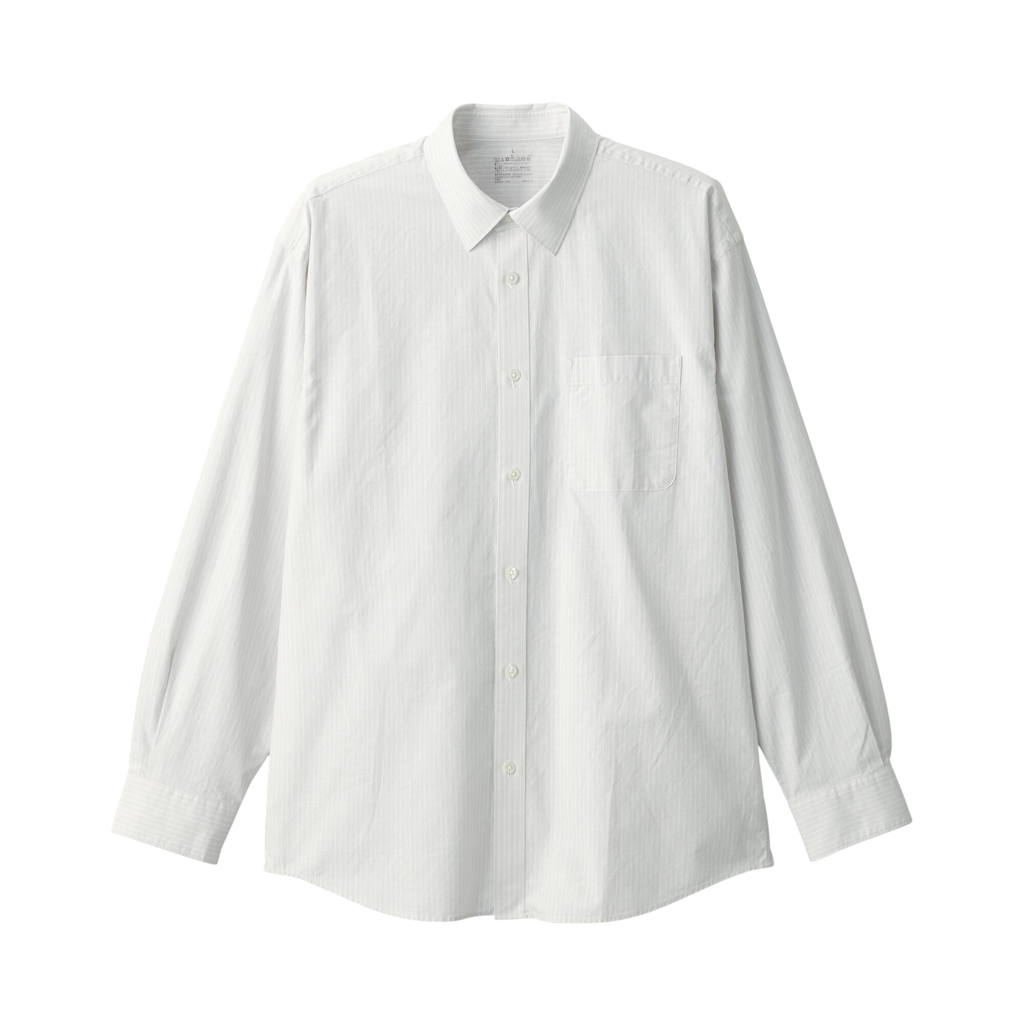 紳士　洗いざらしブロード長袖シャツ