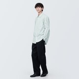 紳士　洗いざらしブロード長袖シャツ