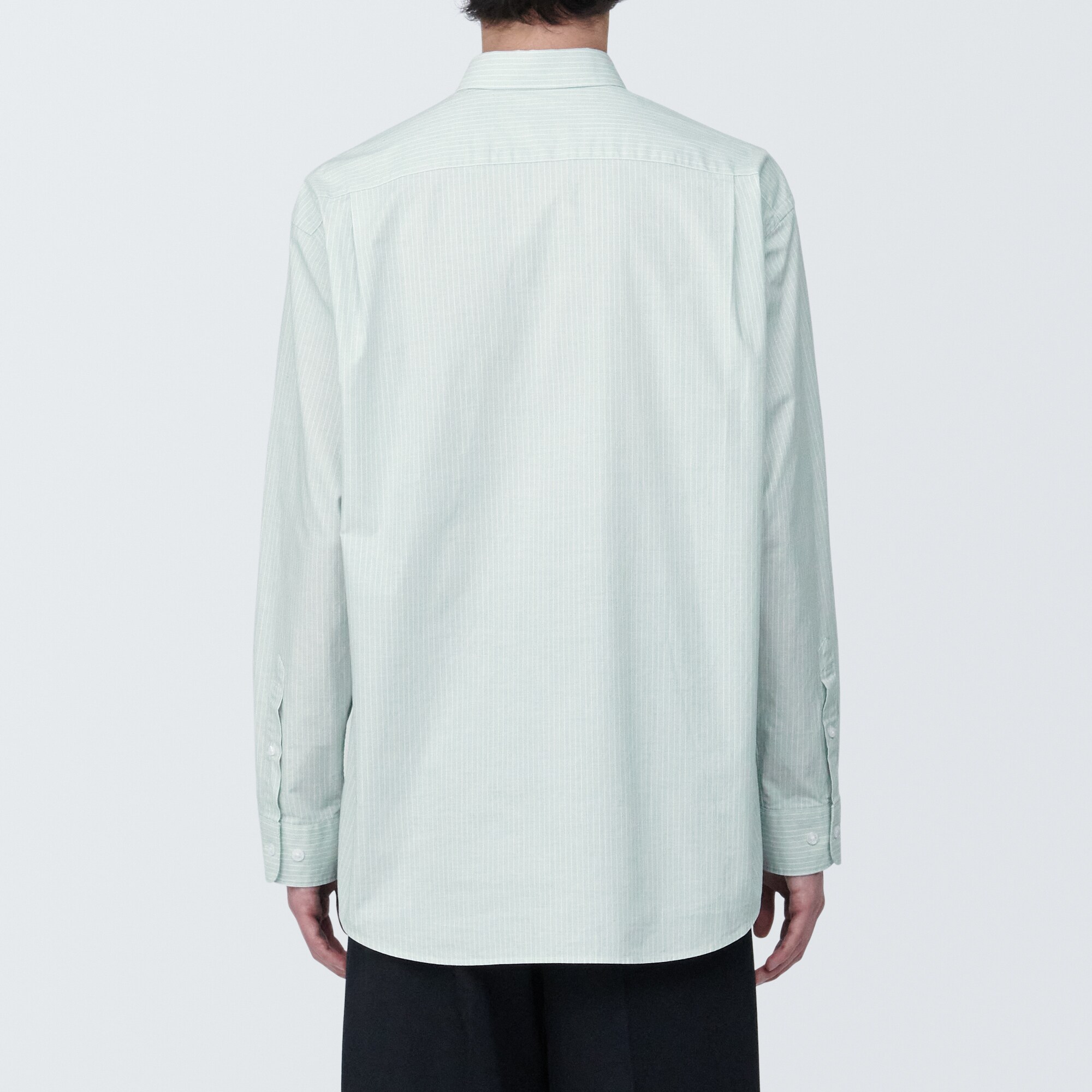 紳士　洗いざらしブロード長袖シャツ