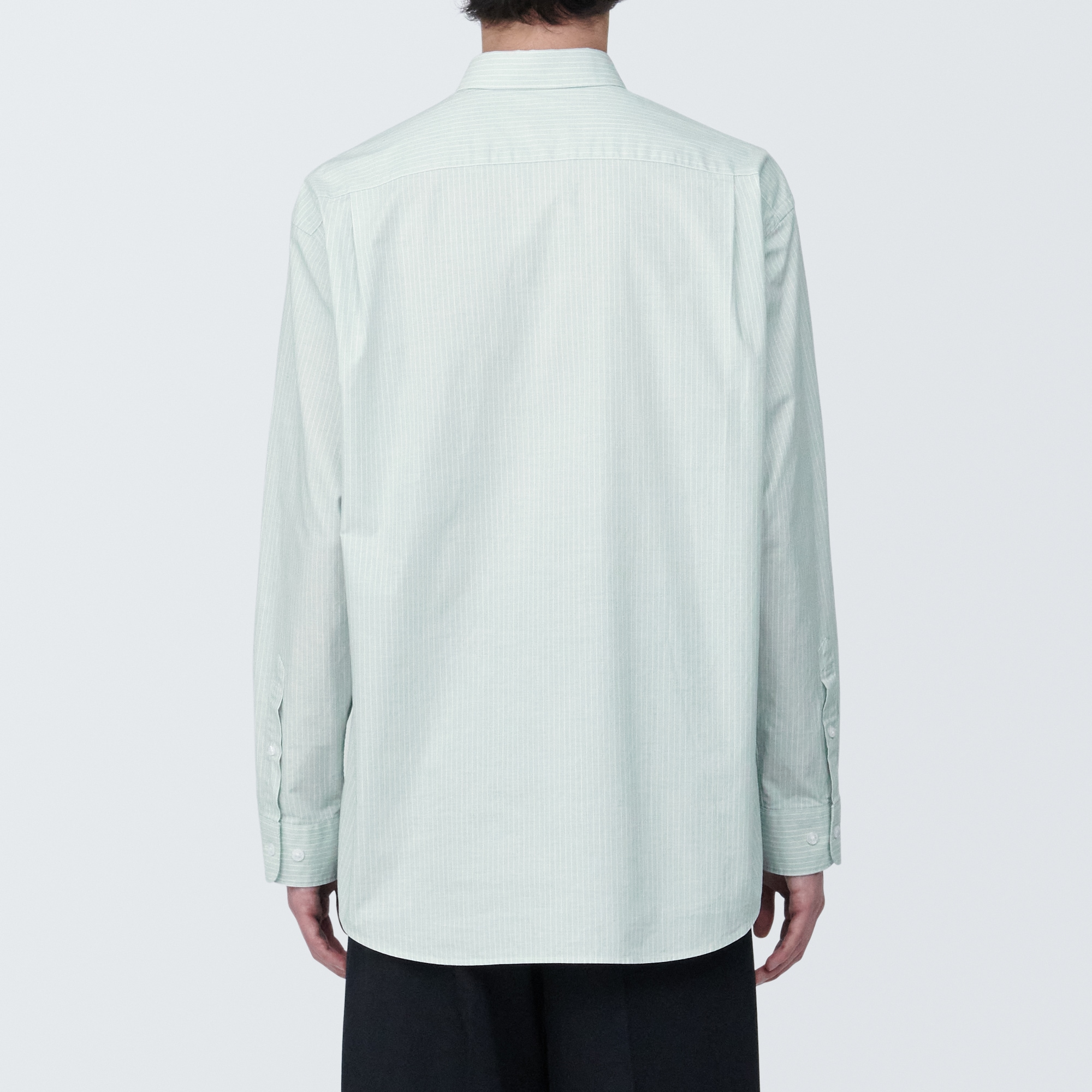 紳士　洗いざらしブロード長袖シャツ