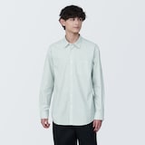 紳士　洗いざらしブロード長袖シャツ