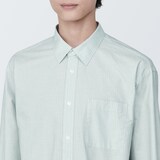 紳士　洗いざらしブロード長袖シャツ