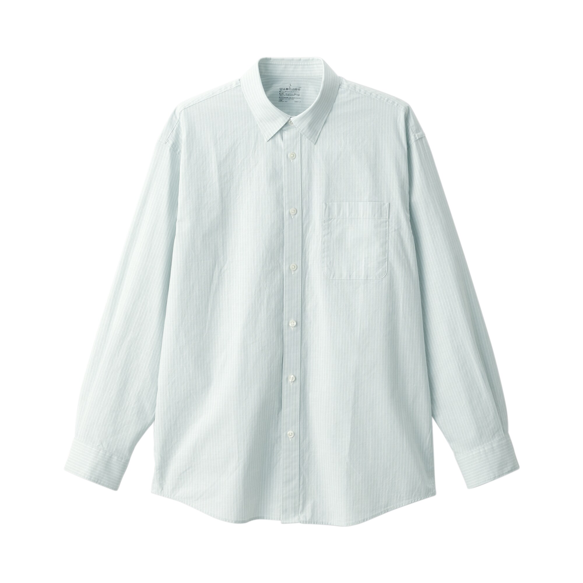 紳士　洗いざらしブロード長袖シャツ