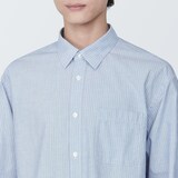 紳士　洗いざらしブロード長袖シャツ