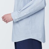 紳士　洗いざらしブロード長袖シャツ