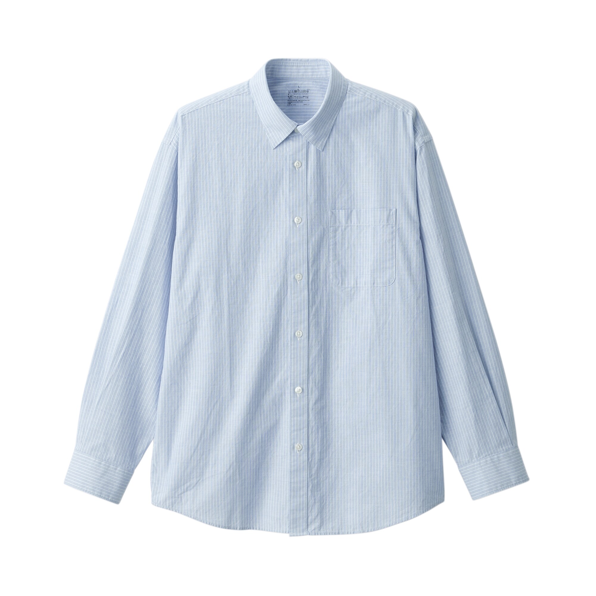 紳士　洗いざらしブロード長袖シャツ