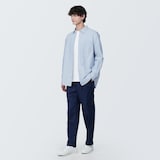 紳士　洗いざらしブロード長袖シャツ