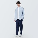 紳士　洗いざらしブロード長袖シャツ