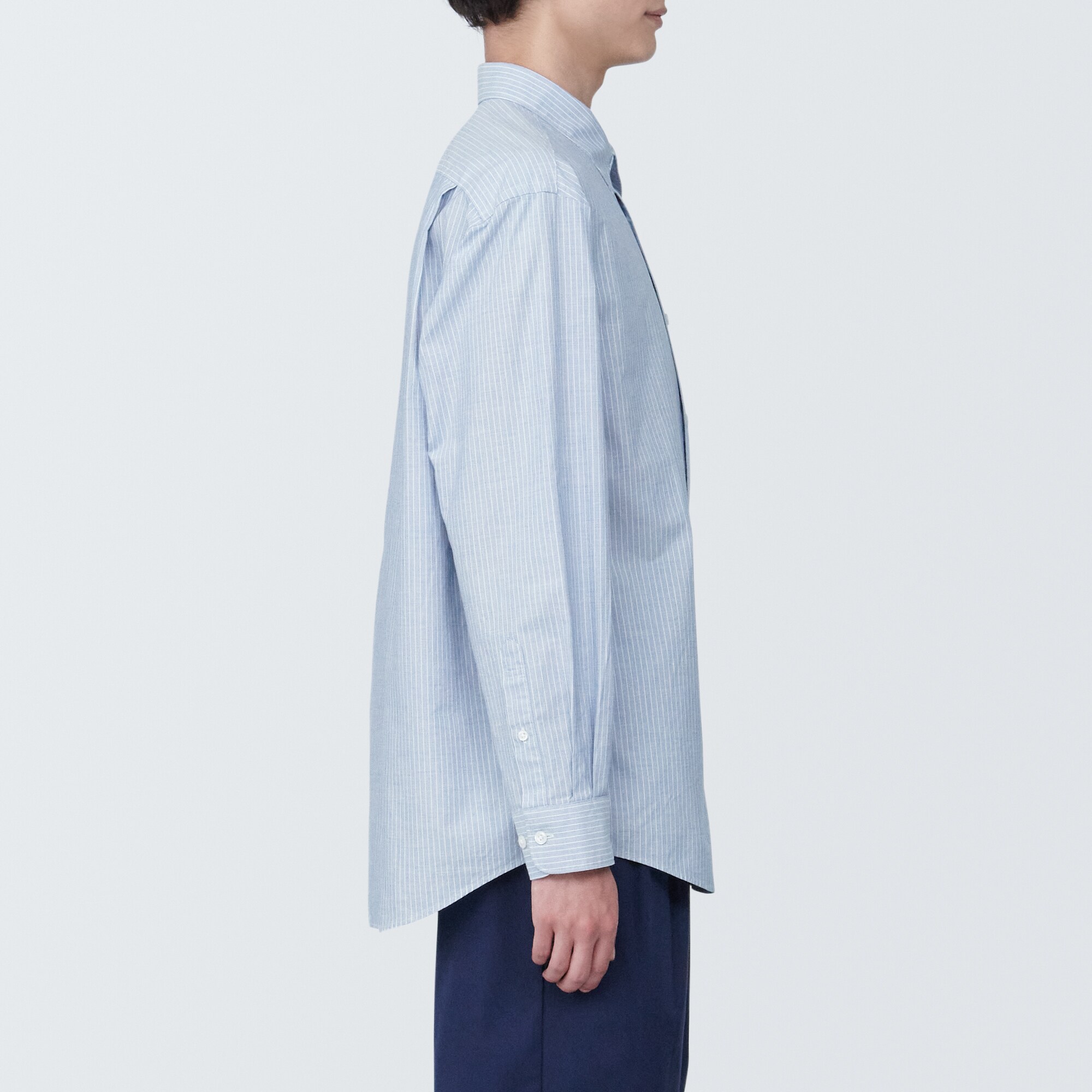 紳士　洗いざらしブロード長袖シャツ