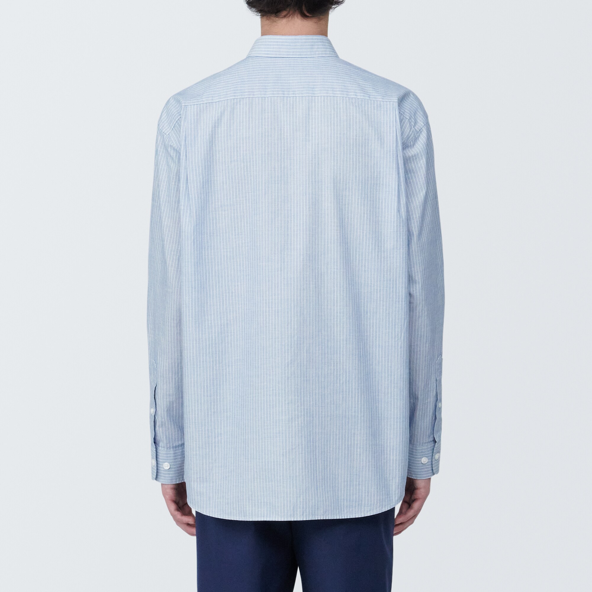 紳士　洗いざらしブロード長袖シャツ