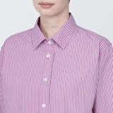 婦人　洗いざらし　ブロードレギュラーカラー長袖シャツ