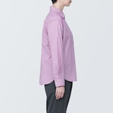 婦人　洗いざらし　ブロードレギュラーカラー長袖シャツ