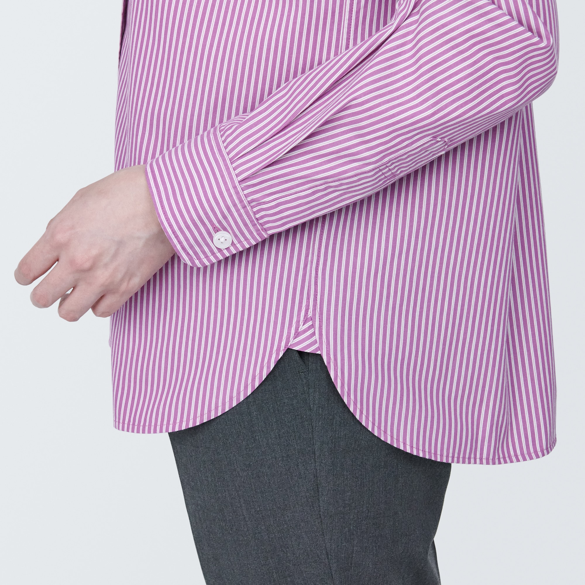 婦人　洗いざらし　ブロードレギュラーカラー長袖シャツ