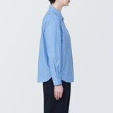 婦人　洗いざらし　ブロードレギュラーカラー長袖シャツ