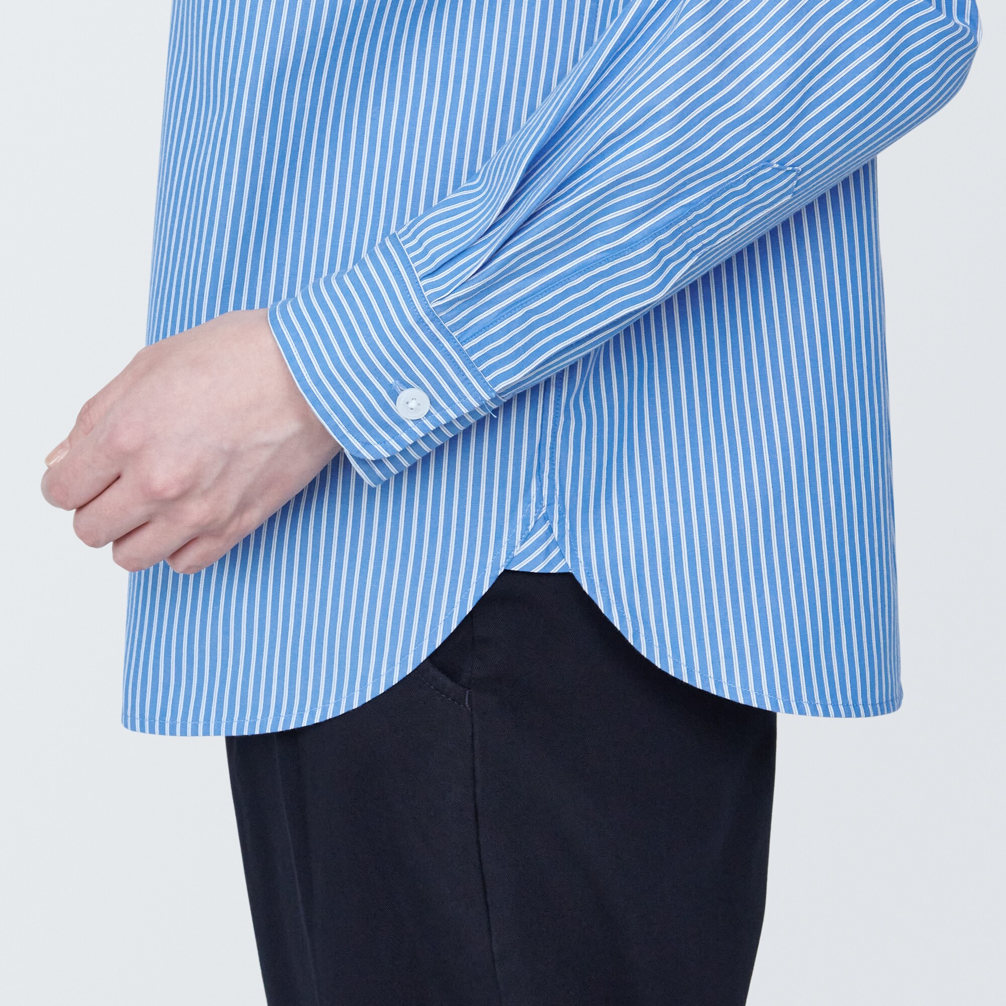 婦人　洗いざらし　ブロードレギュラーカラー長袖シャツ