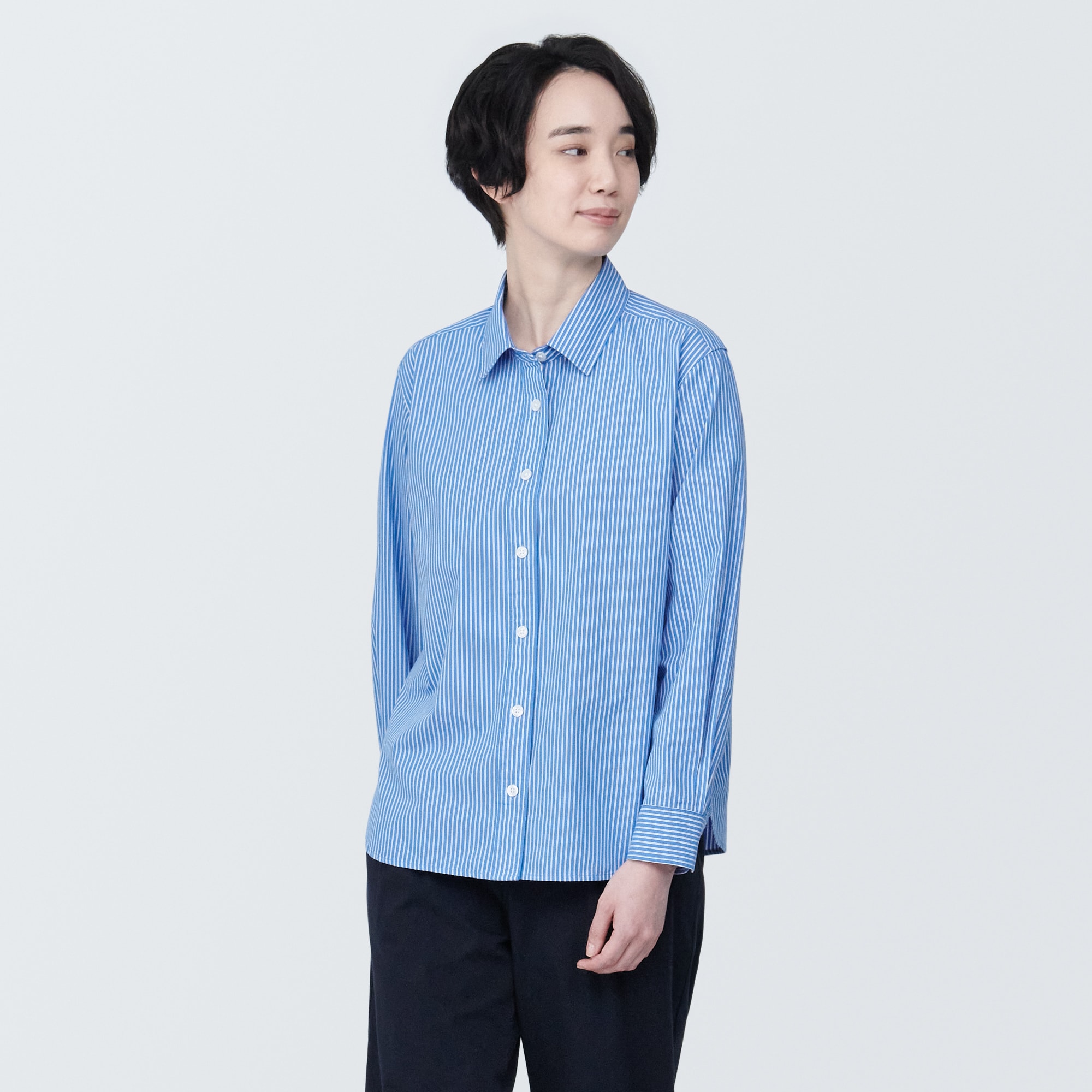婦人 洗いざらし ブロードレギュラーカラー長袖シャツ | 無印良品