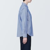 婦人　洗いざらし　ブロードレギュラーカラー長袖シャツ