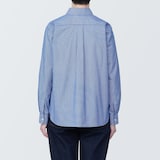 婦人　洗いざらし　ブロードレギュラーカラー長袖シャツ