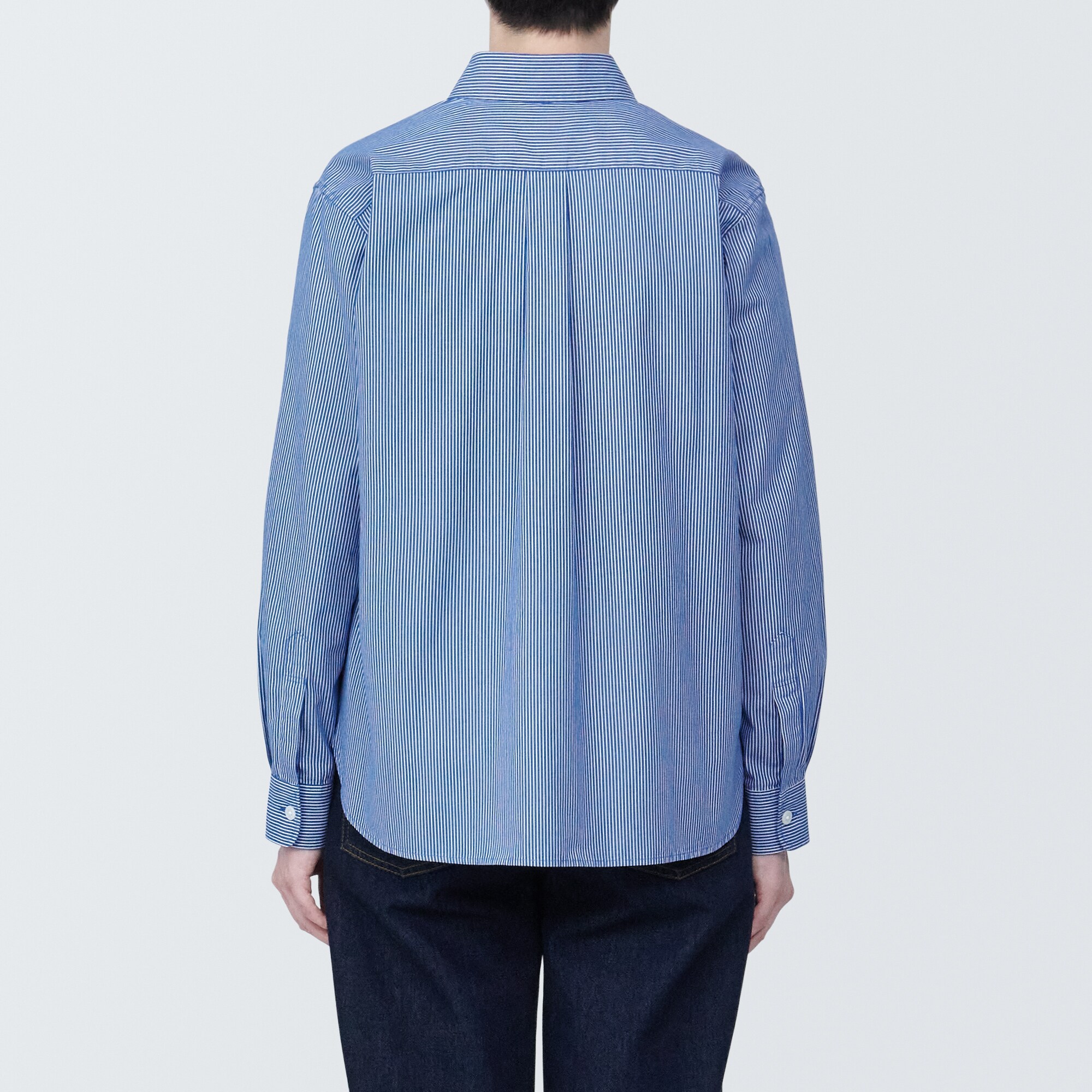 婦人　洗いざらし　ブロードレギュラーカラー長袖シャツ