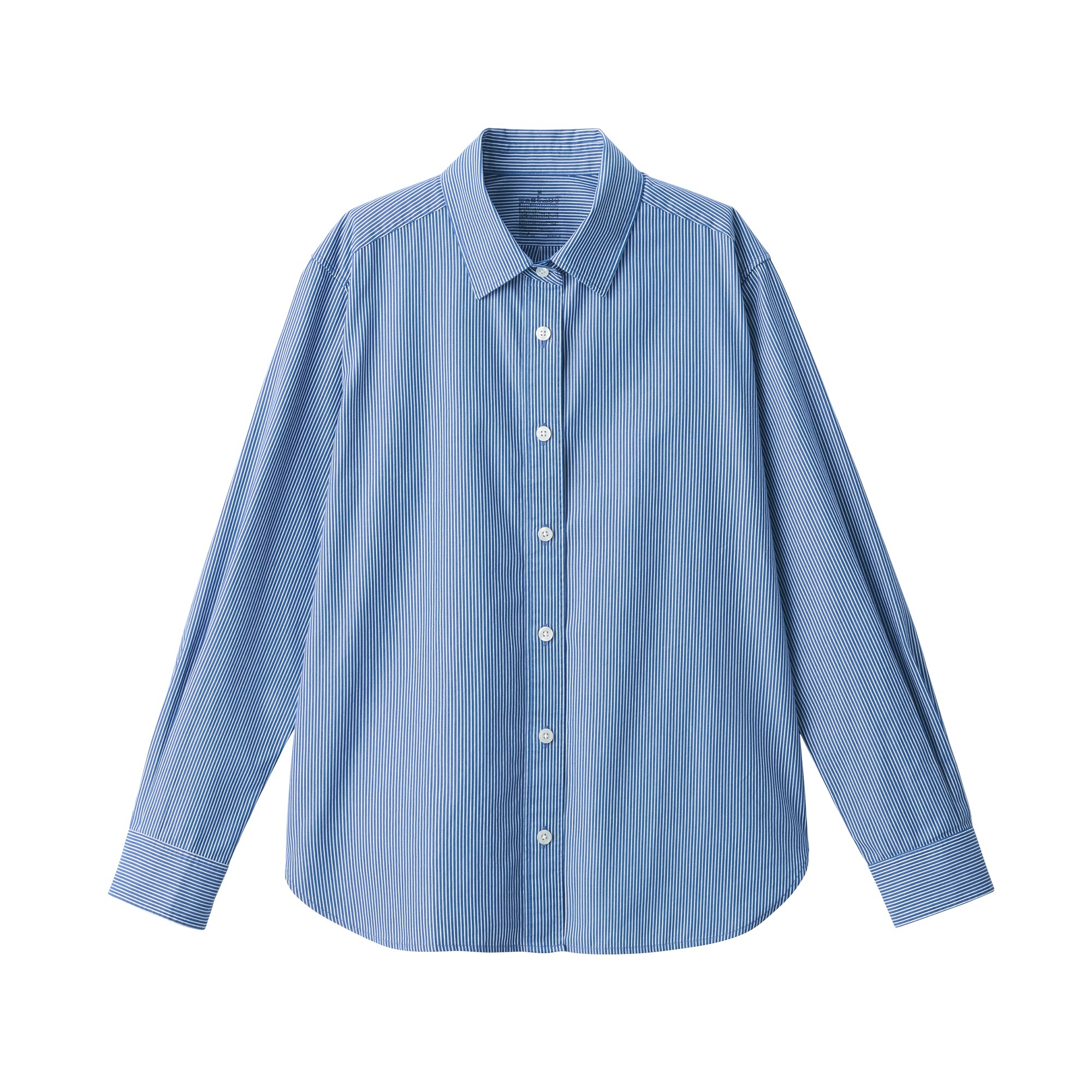 婦人　洗いざらし　ブロードレギュラーカラー長袖シャツ