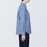 婦人　洗いざらし　ブロードレギュラーカラー長袖シャツ