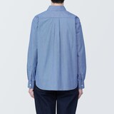 婦人　洗いざらし　ブロードレギュラーカラー長袖シャツ