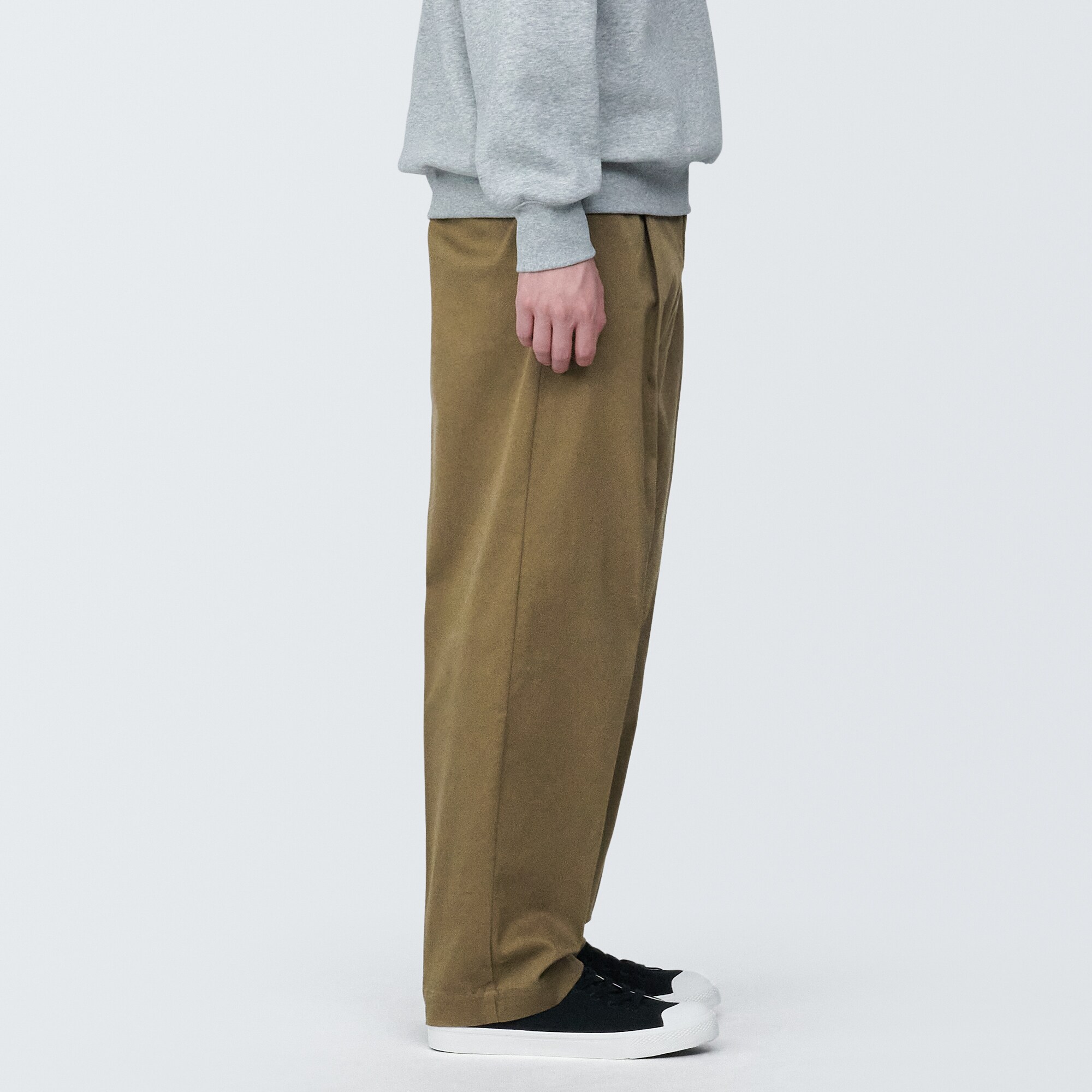 早割クーポン！ 紳士 ストレッチチノタックワイドパンツ | 無印良品 パンツ