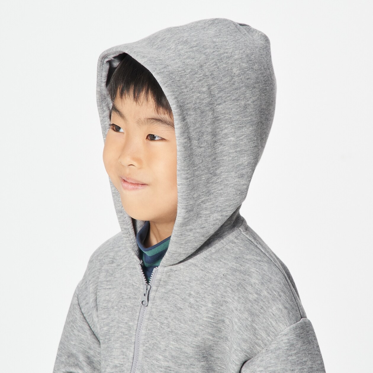 キッズ　二重編みスウェットフルジップパーカ