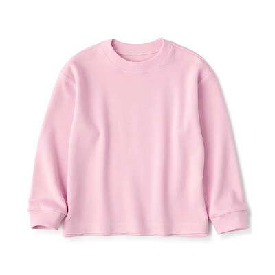 キッズ　二重編みクルーネック長袖Ｔシャツ