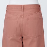 婦人　デニムワイドバギーパンツ　カラー　股下７２