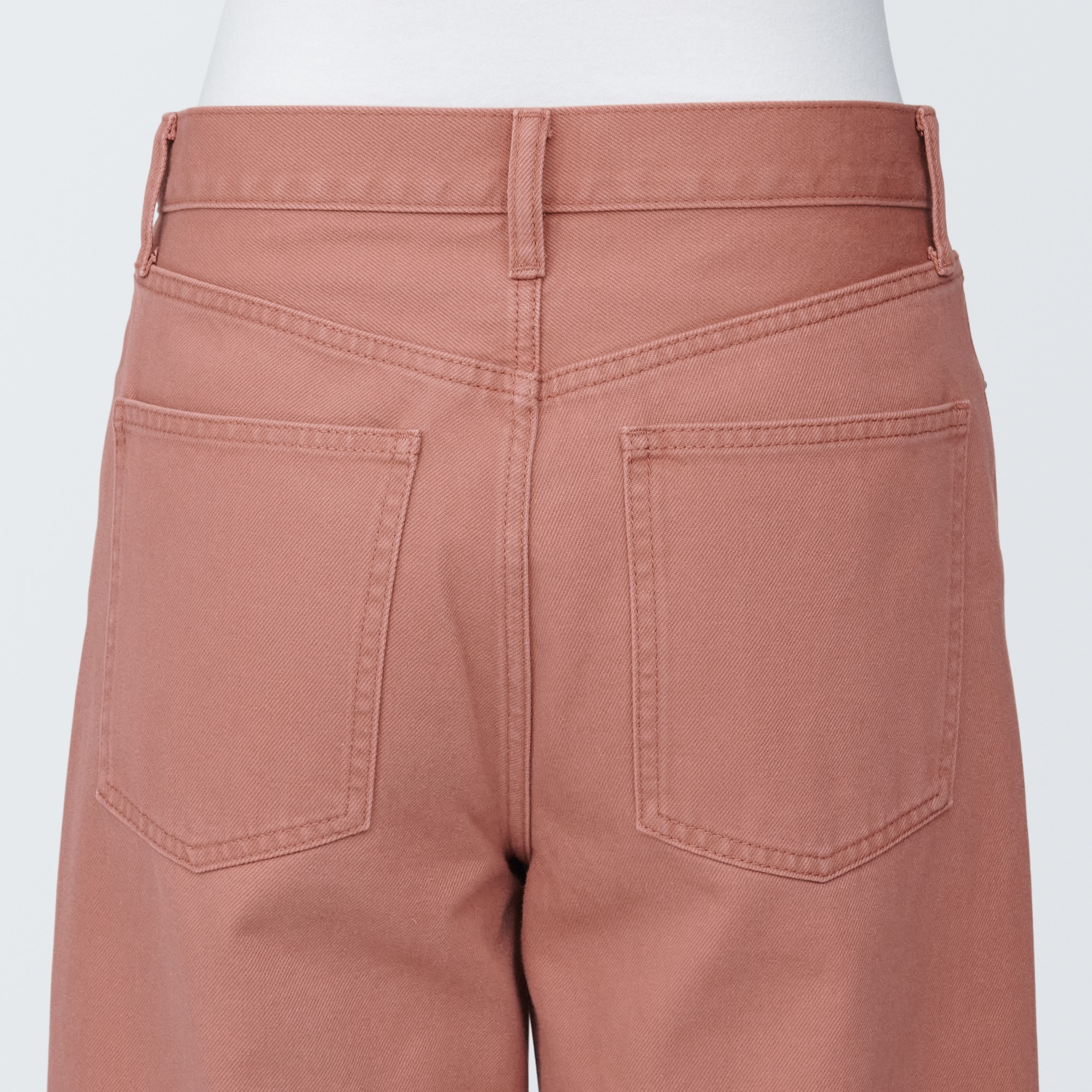 婦人　デニムワイドバギーパンツ　カラー　股下７２