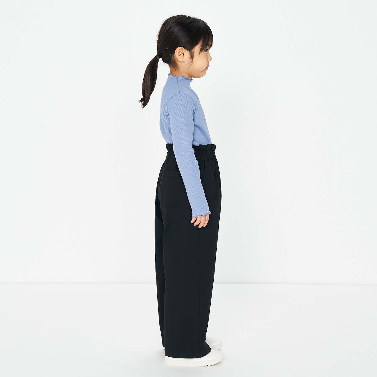 キッズ　ウエストフリルタックワイドパンツ
