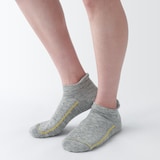 婦人　足なり直角　ウール混パイル編み　厚手スニーカーイン