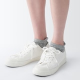 婦人　足なり直角　ウール混パイル編み　厚手スニーカーイン