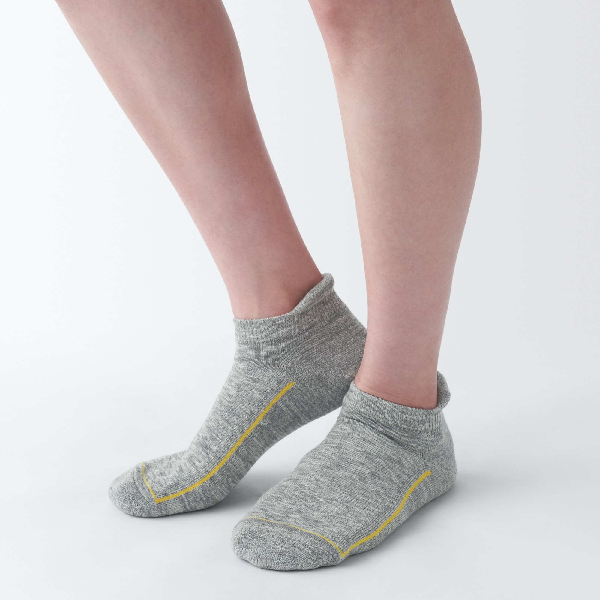 婦人　足なり直角　ウール混パイル編み　厚手スニーカーイン