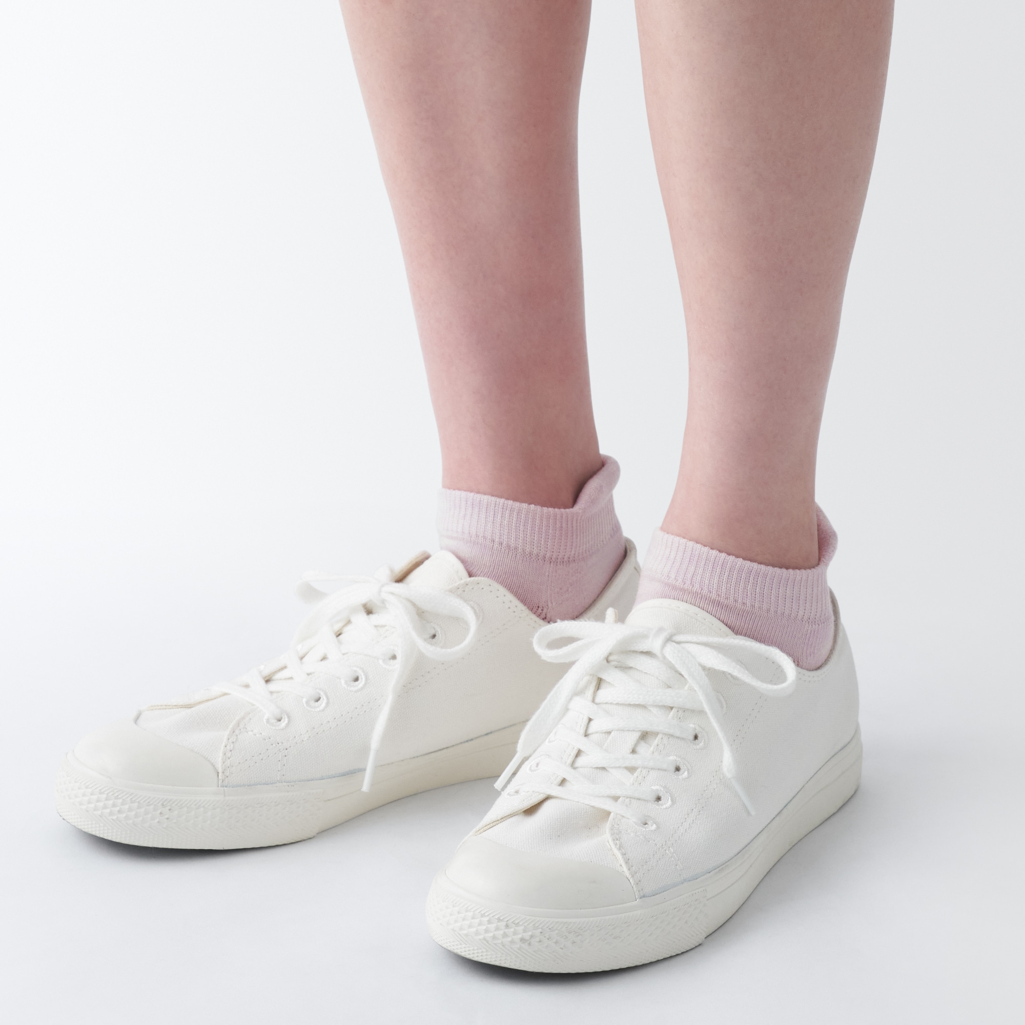 婦人　足なり直角　ウール混パイル編み　厚手スニーカーイン